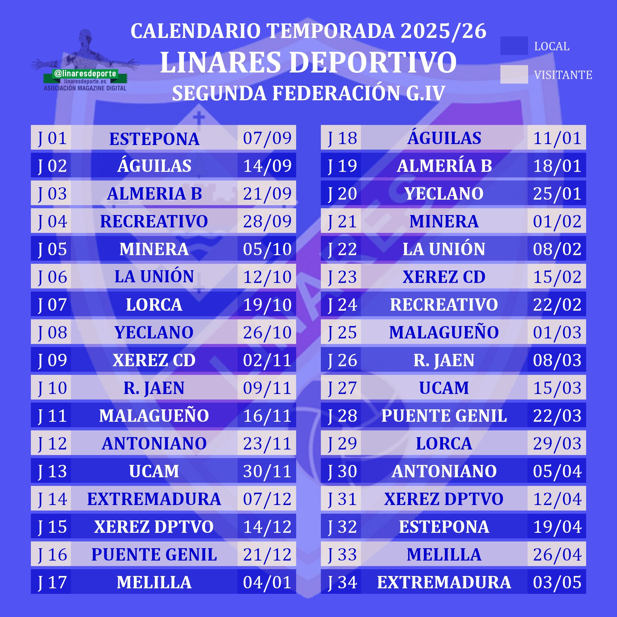 Imagen de El Linares Deportivo ya conoce su Calendario para la Segunda RFEF