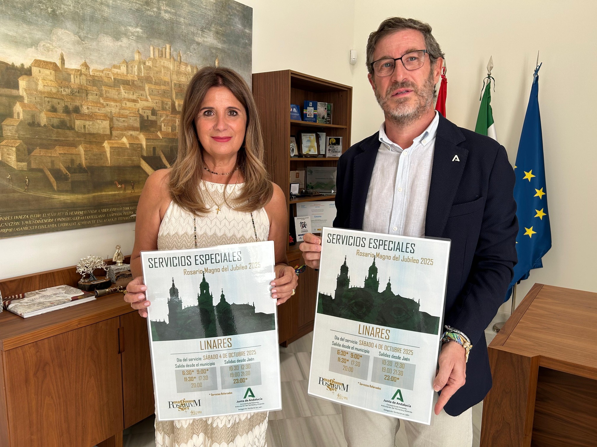 Imagen de Refuerzo del servicio de autobús entre Linares y Jaén con motivo del Rosario Magno del Jubileo de la Esperanza