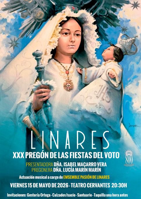 Imagen de Lucía Marín dará voz al Pregón de la Virgen de Linares en una cita marcada por la emoción