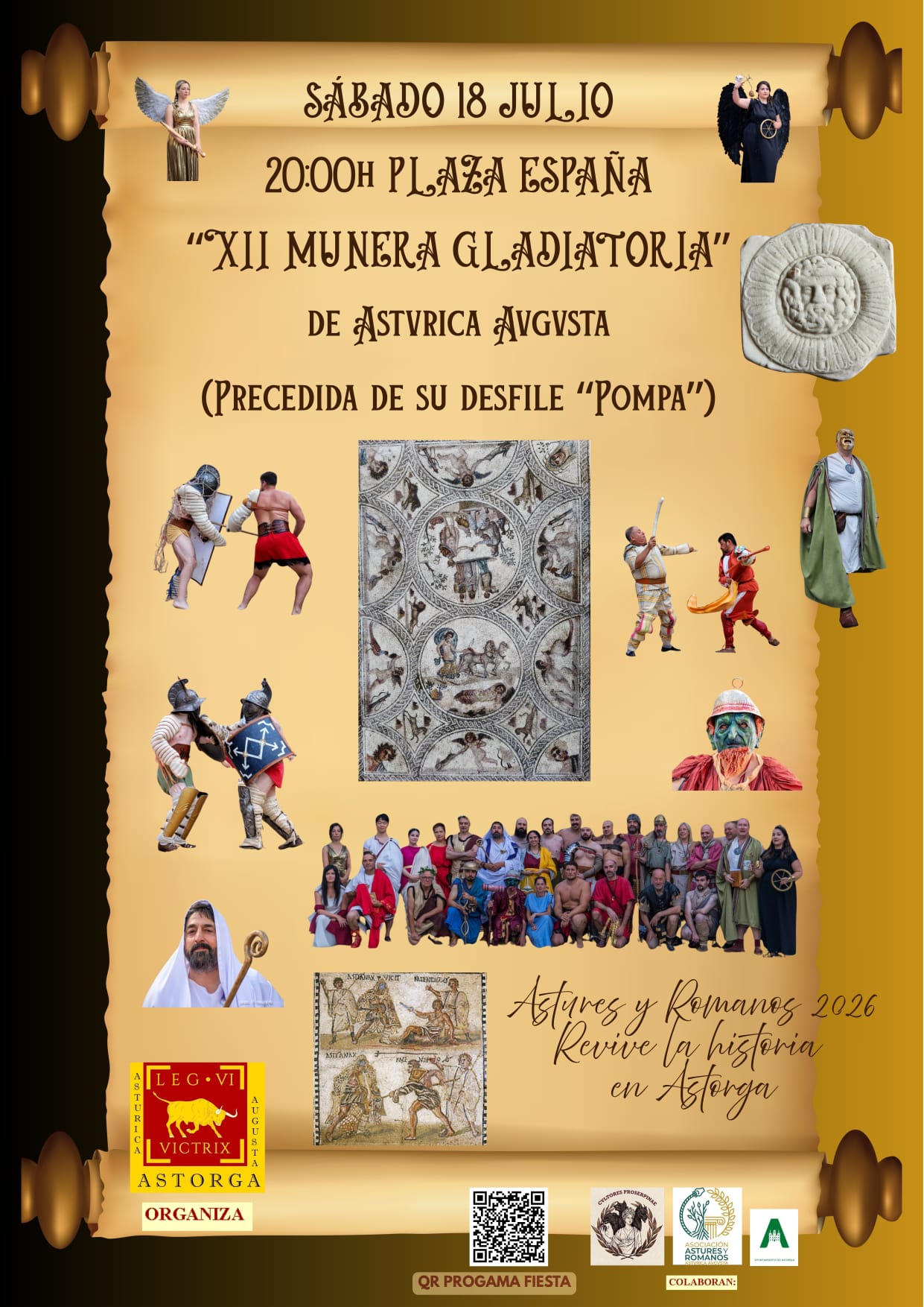 Imagen de El Mosaico de los Amores de Cástulo protagoniza un cartel de la Legio VI Victrix de Astorga